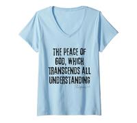 Womens The Peace of God Which Transcends All Understanding 4:7 V-Neck T-Shirt