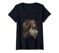 Women's The photorealistic Zebra in its Wild V-Neck T-Shirt
