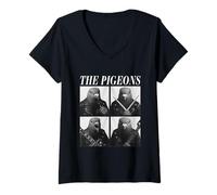 Womens The Pigeons Rockers Cool Animals Rock Music Emo Punk Band V-Neck T-Shirt