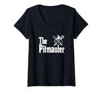 Womens The Pit Master BBQ Smoker Grilling Pitmaster Barbecue Grill V-Neck T-Shirt