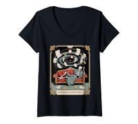 Women's The Procrastination Priest Tarot Skeleton Couch V-Neck T-Shirt