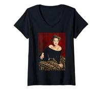 Womens The Queen Actor Helen Mirren Prime Suspect by Michael Grecco V-Neck T-Shirt