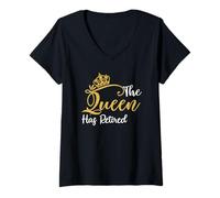 Women's The Queen Has Retired Humor Retirement V-Neck T-Shirt