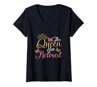 Women's The Queen Has Retired Humor Retirement V-Neck T-Shirt