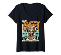 Womens The Queen: Most Powerful Piece, Chess Player Statement V-Neck T-Shirt