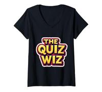 Womens The Quiz Wiz Night Trivia Lover Wizard Funny Game Fun Master V-Neck T-Shirt