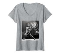 Women's The Ramones Live Johnny Ramone By David Corio V-Neck T-Shirt