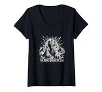 Women's The Riddle Guards The Sand Sphinx Pyramid V-Neck T-Shirt
