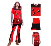 Womens The Rise of Red Costumes Red Top Pants Outfit Halloween Party Princess Red Costume XL
