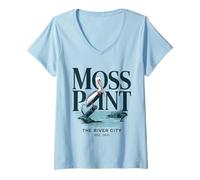 Womens The River City - Pelican's Watch V-Neck T-Shirt