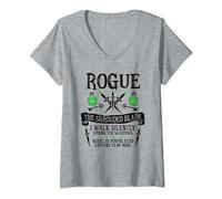 Womens The Rogue - Fantasy, RPG, Tabletop RPG, TTRPG, D20 V-Neck T-Shirt