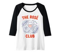 Womens The Rosé Club Wine Drinker Sip Happens Funny Pun Raglan Baseball Tee
