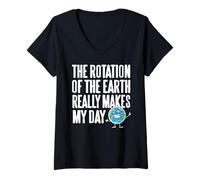 Womens The Rotation of The Earth Really Makes My Day V-Neck T-Shirt