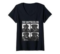 Womens The Rottweilers Musicians Dogs Rock Music Emo Punk Band V-Neck T-Shirt