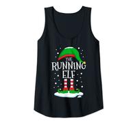 Womens The Running Elf Christmas Family Matching Xmas Runner Funny Tank Top