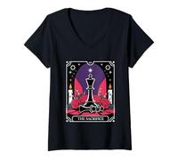 Womens The Sacrifice XIV Gothic Tarot Style Chess Player V-Neck T-Shirt