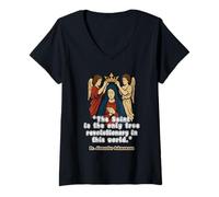 Women's The Saint is The Only Face Inspirational Quote Design V-Neck T-Shirt
