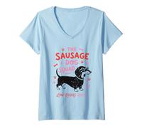 Women's The Sausage Dog Squad Low Riders Unite Dachshund V-Neck T-Shirt