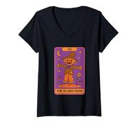 Womens The Scarecrow Tarot Card Halloween V-Neck T-Shirt