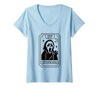 Womens The Scream Tarot Card XV V-Neck T-Shirt