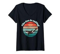 Womens the sea is calling and i must go V-Neck T-Shirt