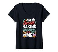 Women's The Secret Baking Ingredient is Me Chef V-Neck T-Shirt