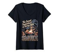 Women's The Secret Ingredient is Always More Smoke BBQ Pitmaster V-Neck T-Shirt