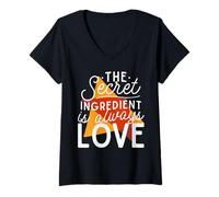 Womens The Secret Ingredient is Love Kitchen Chef Food Gifts V-Neck T-Shirt