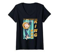 Womens The Seven Deadly Sins King Colorful Portrait Anime V-Neck T-Shirt
