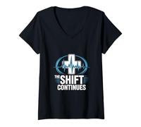 Women's The Shift Continues Healthcare Worker V-Neck T-Shirt