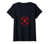 Womens The Sigil of Bael red graphic T-Shirt V-Neck T-Shirt