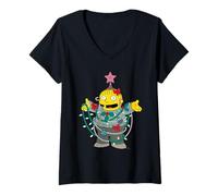 Womens The Simpsons Holiday Ralph Wiggum Christmas Tree V-Neck T-Shirt
