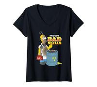 Women's The Simpsons Homer Simpson I've Got Dad Skills Father's Day V-Neck T-Shirt