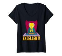 Womens The Simpsons Mr. Burns at Desk Excellent V-Neck T-Shirt