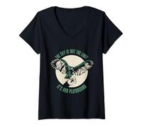 Womens The Sky is Not The Limit It’s Our Playground Falconry V-Neck T-Shirt