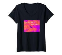 Womens The Sky Isn’t The Limit - Colorful Bird Freedom V-Neck T-Shirt