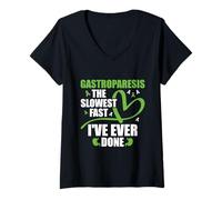 Womens The Slowest Fast I've Ever Done - Gastroparesis Awareness V-Neck T-Shirt
