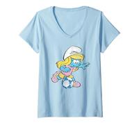 Women's The Smurfs Football Smurfette V-Neck T-Shirt