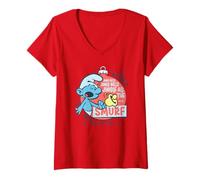 Women's The Smurfs Jingle Bells Smurfy Christmas V-Neck T-Shirt