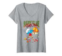 Womens The Smurfs Smurf's Village Golf Club Retro Cartoon V-Neck T-Shirt
