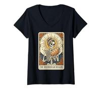 Women's The Sourdough Dealer Tarot Card V-Neck T-Shirt