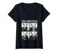 Womens The Sphynxes Cats Rockers Animals Rock Music Emo Punk Band V-Neck T-Shirt