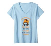 Womens The Spirit of A Woman MS Warrior Multiple Sclerosis Warrior V-Neck T-Shirt