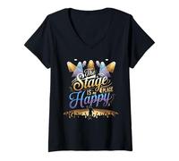 Women's The Stage is My Happy Place V-Neck T-Shirt