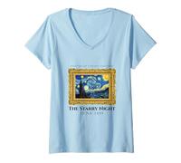 Women's The Starry Night Tee Shirts, Cool Vincent Van Gogh Painter V-Neck T-Shirt