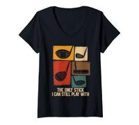 Women's The Stick I Can Still Play with Golf Old Guy V-Neck T-Shirt