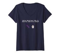 Women's The Stormlight Archive Szeth and Nightblood 8-Bit V-Neck T-Shirt, Navy Blue, X-Large