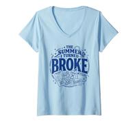 Women's The Summer I Turned Broke Funny Humorous Empty Wallet V-Neck T-Shirt