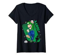 Women's The Super Mario Galaxy Movie Luigi Galactic Jump V-Neck T-Shirt