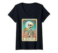 Women's The Taco Lover Tarot Card V-Neck T-Shirt